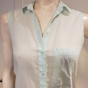 Loose fitting button up tank top